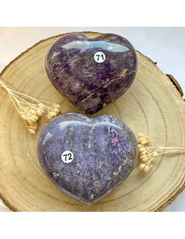 Gros Coeur de Lépidolite et quartz fumé (anti-stress / meilleur sommeil) Fin de série