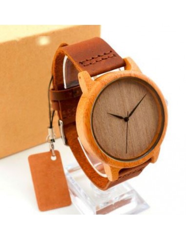 Montre à Quartz en bois de Bambou "Zen" Pour