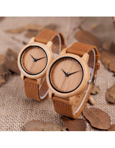 Montre à Quartz en bois de Bambou- "Simplement Zen" - Modèle Homme & Modèle Femme JUSQU'A -70%! 