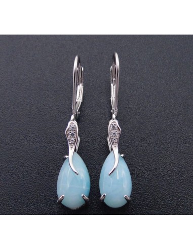 Boucle d'Oreilles ou Pendentif Goute d'eau en Larimar pas cher 