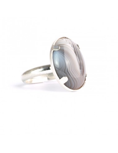 Bague argent Agate Botswana les muscles