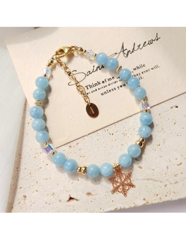 Bracelet En Or Et Perles d'Aigue-Marine pas cher 