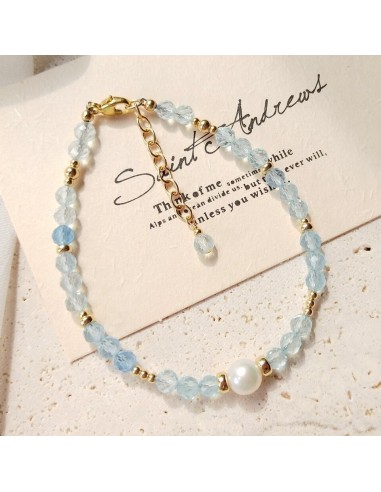 Bracelet En Aigue-Marine Et Perle D'Eau Douce outlet