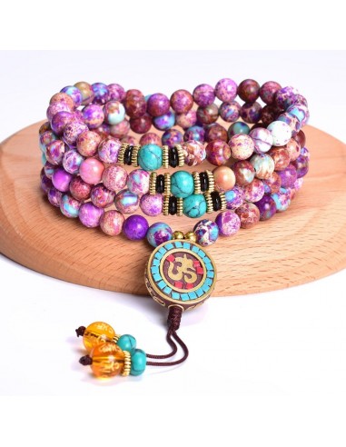 Bracelet Mala de Méditation en Jaspe Violet shop