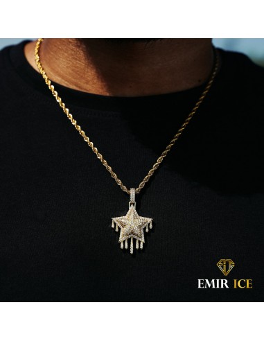 COLLIER PENDENTIF ETOILE EN DIAMANT Fin de série