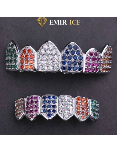 GRILLZ EMIR LUXURY RAINBOW OR BLANC hantent personnes