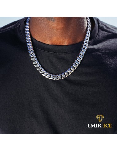 CHAINE CUBAN LINK OR BLANC - 12MM français