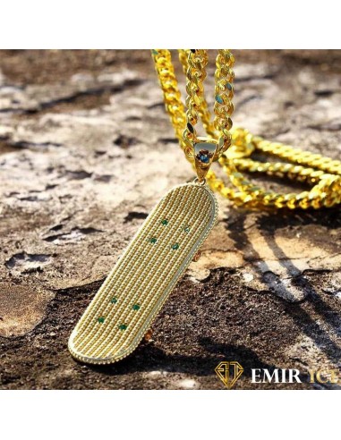 COLLIER SKATE PENDENTIF SKATEBOARD Véritable concentré