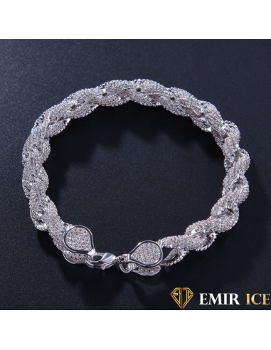 BRACELET EMIR TORSADÉ VVS OR BLANC Par le système avancé 