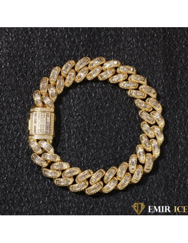 BRACELET EMIR BAGUETTE CUBAINE OR JAUNE (ancienne collection) Economisez 