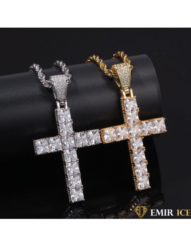 COLLIER PENDENTIF CROIX DIAMANT BAGUETTE ouvre sa boutique