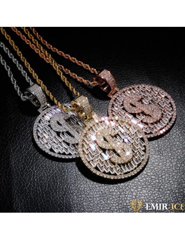 COLLIER PENDENTIF DOLLAR PLAQUÉ OR le des métaux précieux