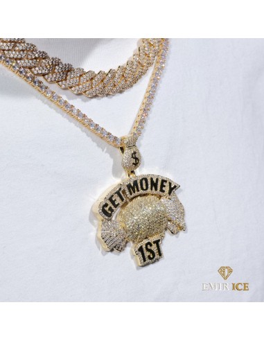 COLLIER PENDENTIF "GET MONEY 1ST" plus qu'un jeu 