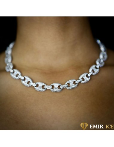 COLLIER GRAINE DE CAFÉ FEMME OR BLANC Livraison rapide