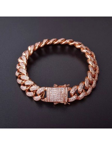 BRACELET EMIR CUBAINE OR ROSE des créatures d'habitude