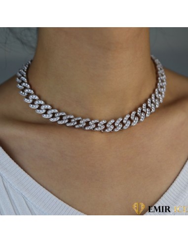 COLLIER MAILLE CUBAINE FEMME "PURE CRYSTAL" - 12MM 50% de réduction en Octobre 2024