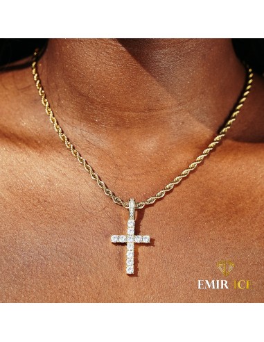 COLLIER CROIX DIAMANT FEMME OR JAUNE 50% de réduction en Octobre 2024