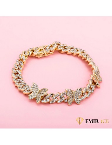 BRACELET CUBAN LINK PAPILLON FEMME OR JAUNE - 9MM 2023