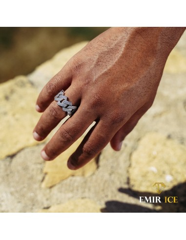 BAGUE CUBAINE PRONG LINK OR BLANC Venez découvrir notre 