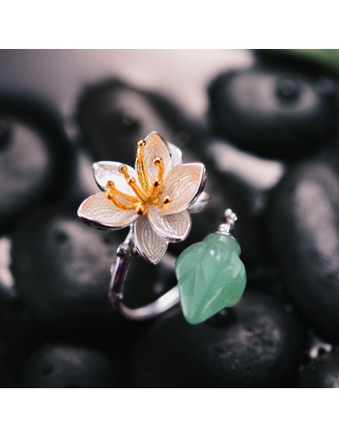 Bague en forme de Fleur en Pierre d'Aventurine Par le système avancé 